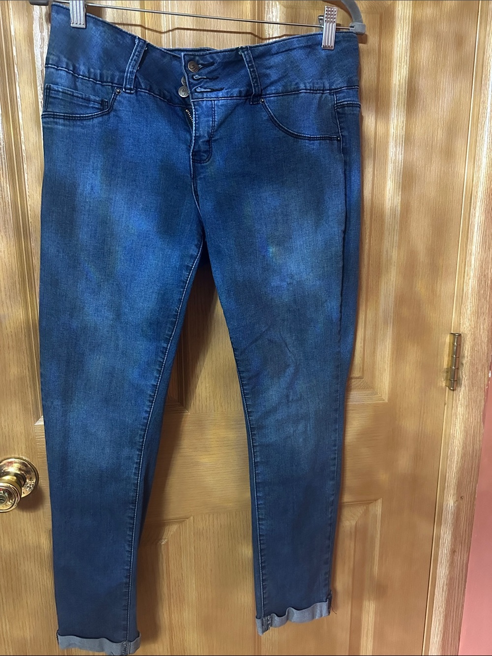 Royalty For Me Women's Skinny Jeans in Dark Blue Wash